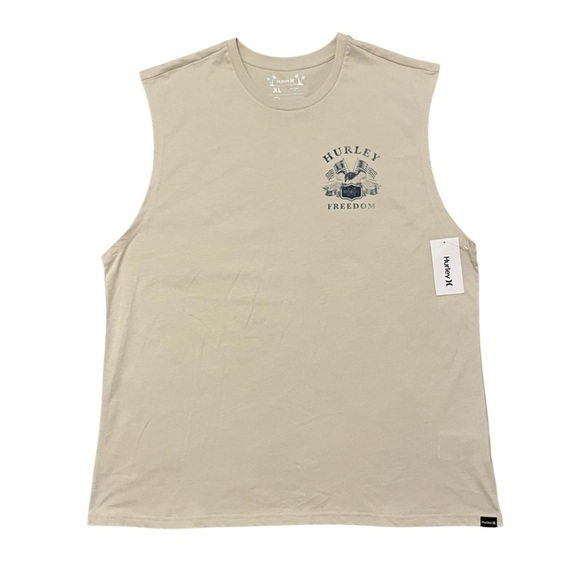 Hurley Men's Khaki Cream Tan Everyday Tank Top Tee Size: - Picture 2 of 7
